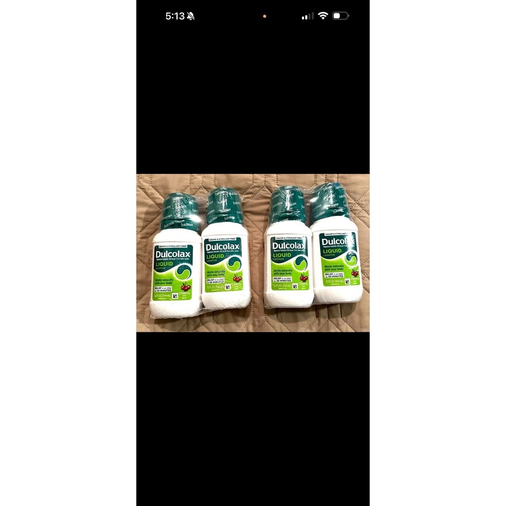 Dulcolax Liquid Laxative, Cherry Flavor, 12 oz.‎ 4 Pack, Exp 07/27